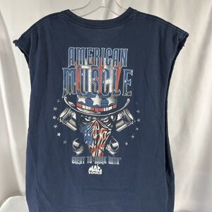 Mac Tools  American Muscle Mens Graphic T-shirt Black Size Large Cut Into Tank